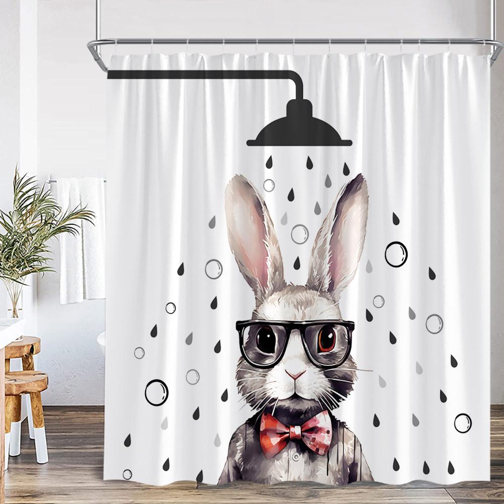 Смешная мультяшная шторка для душа с животными, морская жизнь, купающийся пес, кошка, декор для детской ванной комнаты, детская полиэстеровая занавеска для ванны с крючками