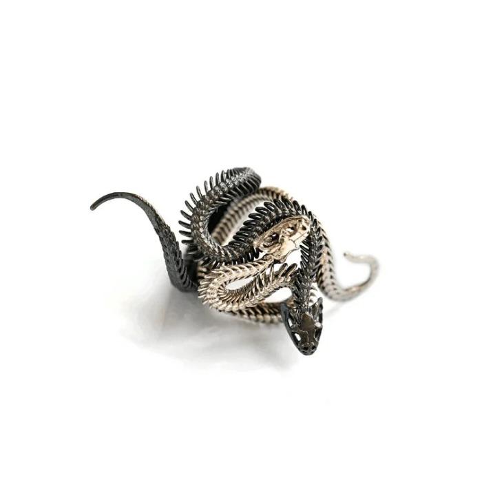 Кольцо для мужчин, девушек, женщин, регулируемое, золото, белый, черный, змея, свирепое животное, ретро, панк, преувеличенный, сфинкс, египетский фараон