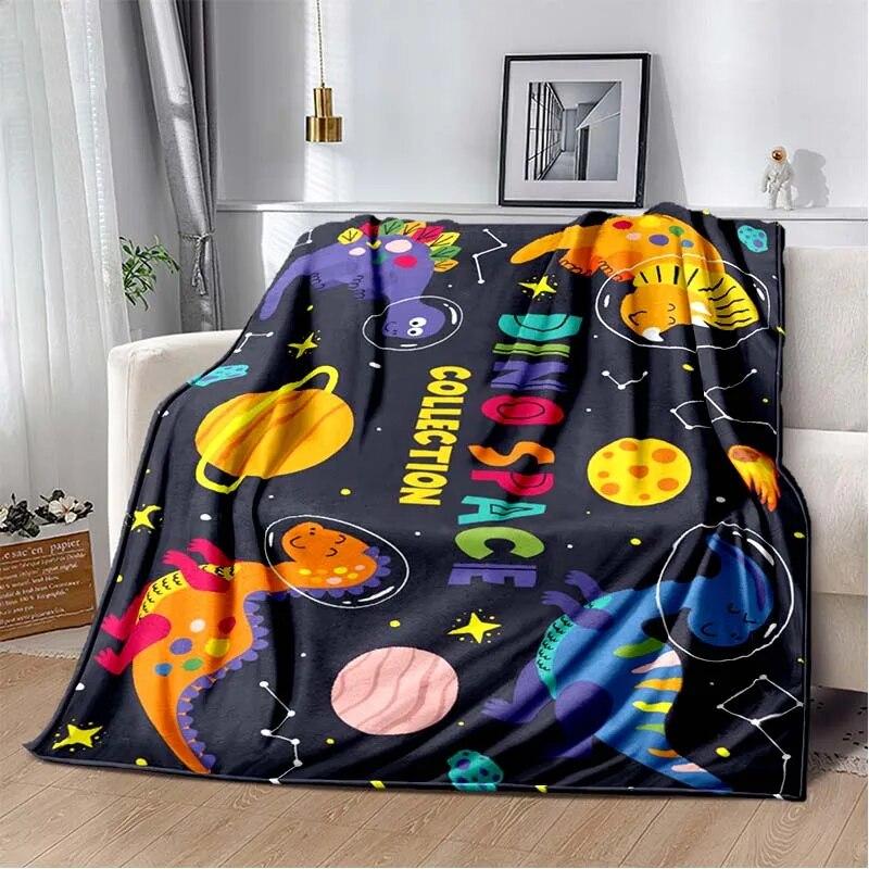 Фланелевое одеяло с 3D принтом космических животных, универсальное праздничное подарочное одеяло, теплые и мягкие одеяла на все сезоны