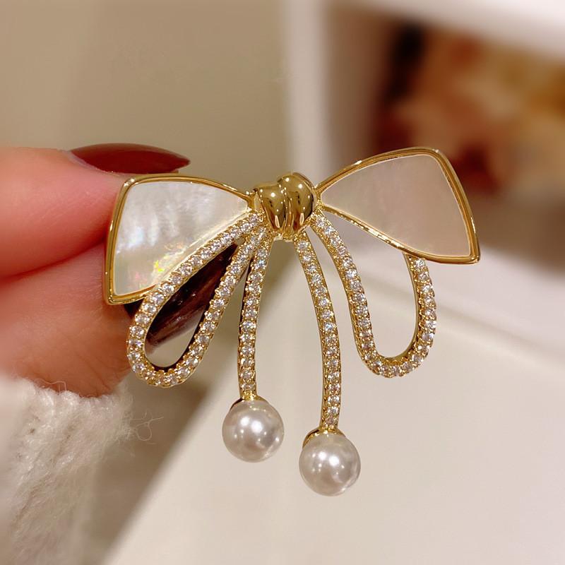 High-End Brooches, Women'S Sense Of Luxury, Niche, High-End Pins, Elegant Temperament, Fixed Clothes, Suits, Pearl Jewelry