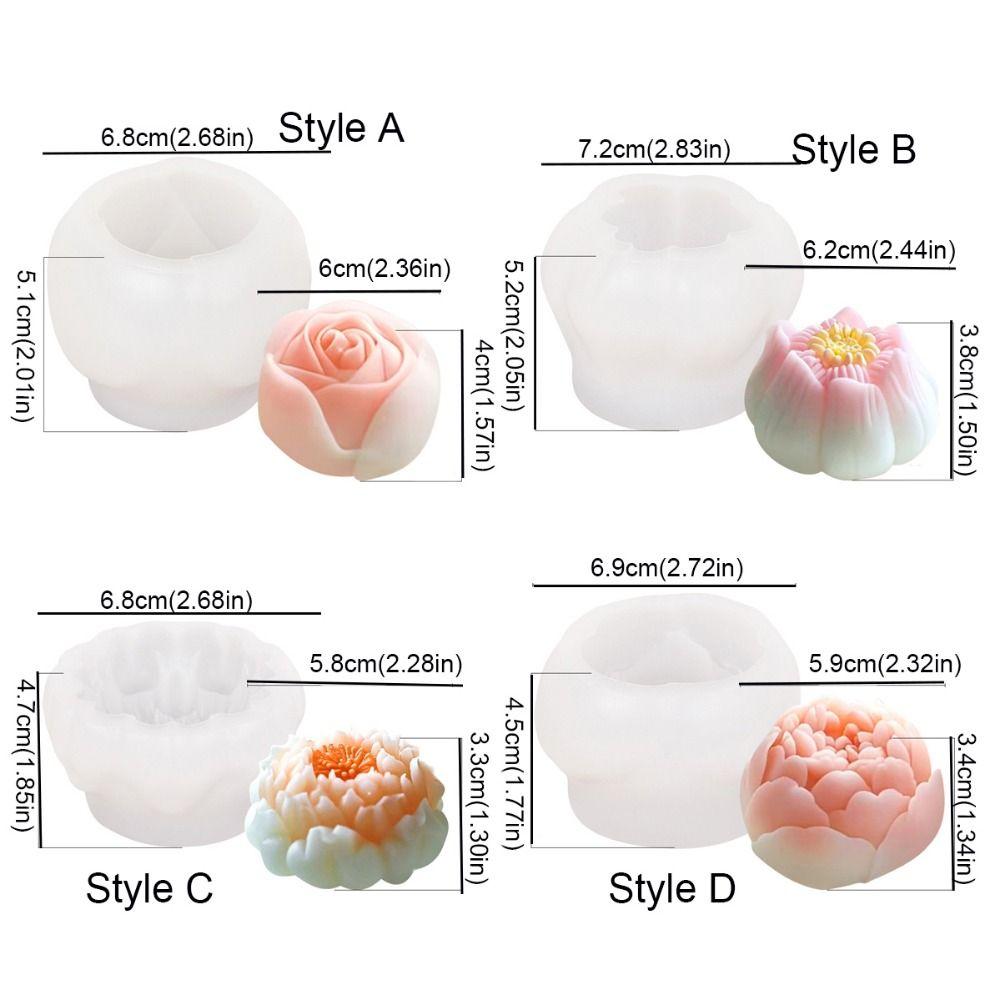 3D Peony Lotus Cake Mold Non-stick Rose Flowers Silicone Mold Practical Hibiscus Mousse Mold Party