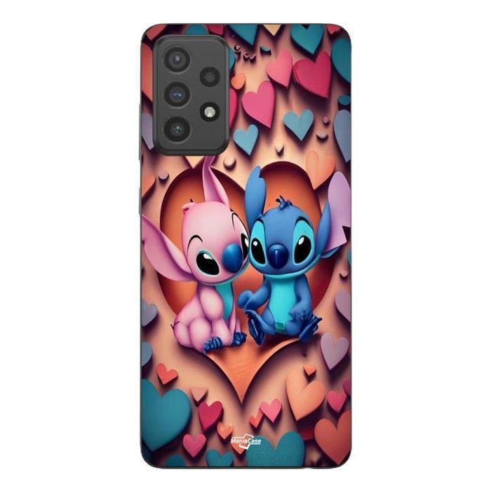 Coque de téléphone - MANIACASE - Samsung Galaxy A53 - Silicone TPU - Souple - Stitch Angel coeur coloré