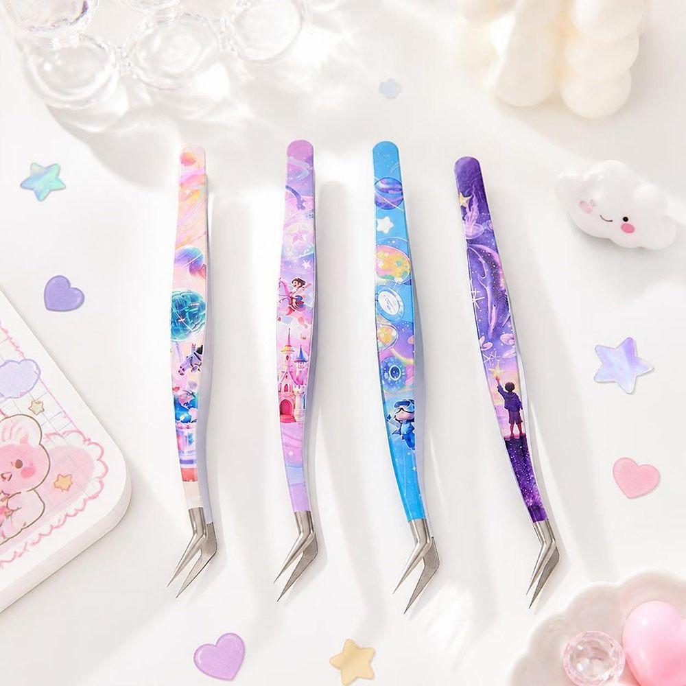 Stainless Steel False Eyelash Tweezers Anti-static Lashes Extension Tweezer Extensions Grafting