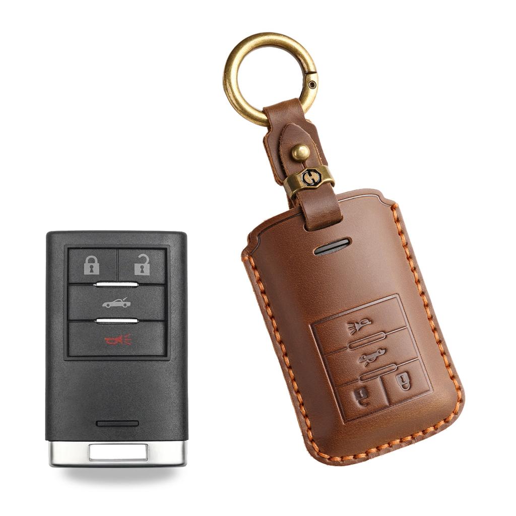 The new retro key case is suitable for the old Cadillac cts/xts car handmade leather key case.
