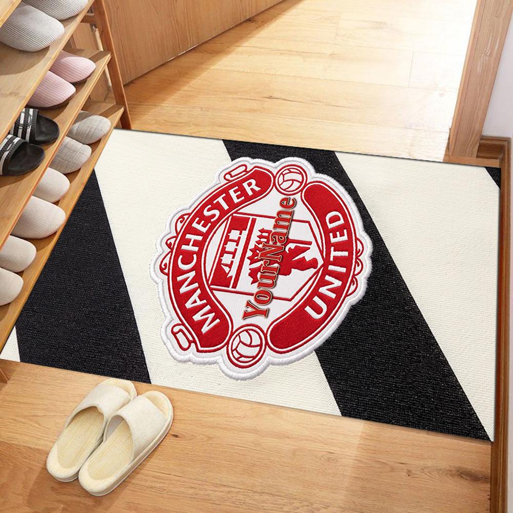 Manchester Customizable Name Area Rug Suitable for Dining Room Living Rooms Foyer Playrooms Anti-slip Rug Decorate Offices Best for Christmas