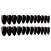 24Pcs Pointed Black Wearable Nail Patch Solid Color DIY Art False Nail Press On Fake Nails Girl False Nails with Wearing Tools