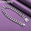 CHSHINE 925 стерлингового серебра 8 мм боковой браслет цепи для женщин свадебная вечеринка модные украшения с шармами