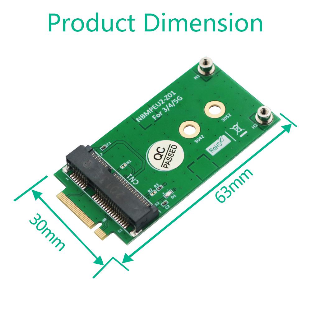 Mini PCI-E to M.2 B Key Adapter Card (Small Green Board)