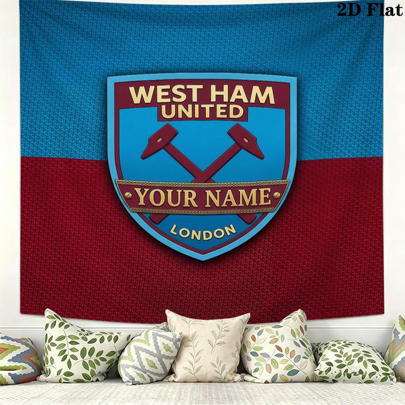 Custom Name West Ham UnitedPrinted Tapestry – Wall Hanging for Bedrooms, Dorms, and Home Decor