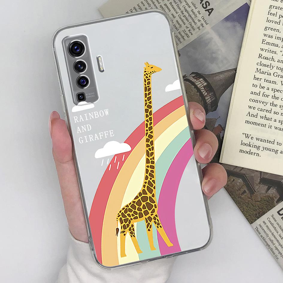 Чехол для Vivo X50 Lite X50 X60 X70 Pro+ X20 X21 X23 X27 X30 X5 Pro, задняя крышка, модный защитный прозрачный мягкий силиконовый Радужный чехол для Vivo, бампер