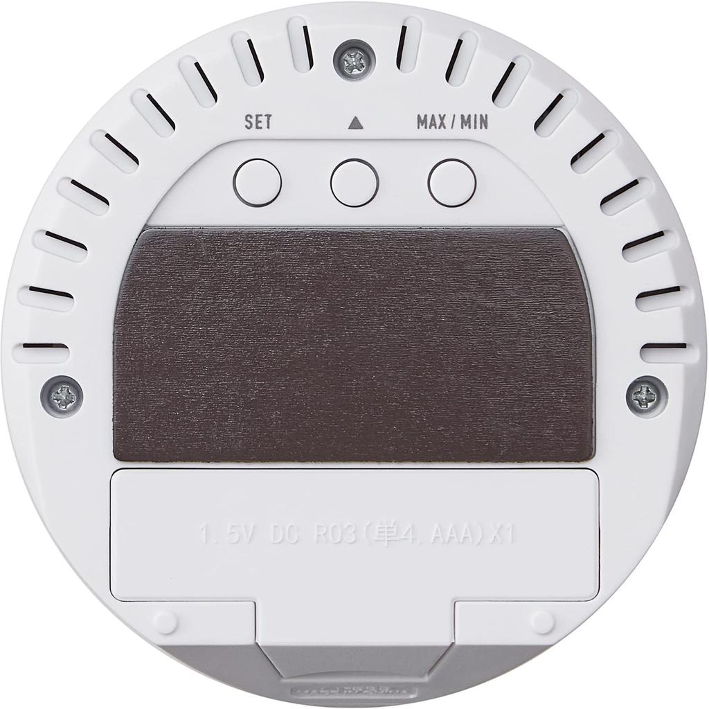 Tanita Temperature and WH Thermo-Hygrometer, Clock, Humidity, Digital, Desktop, Magnetic, White, TT-585