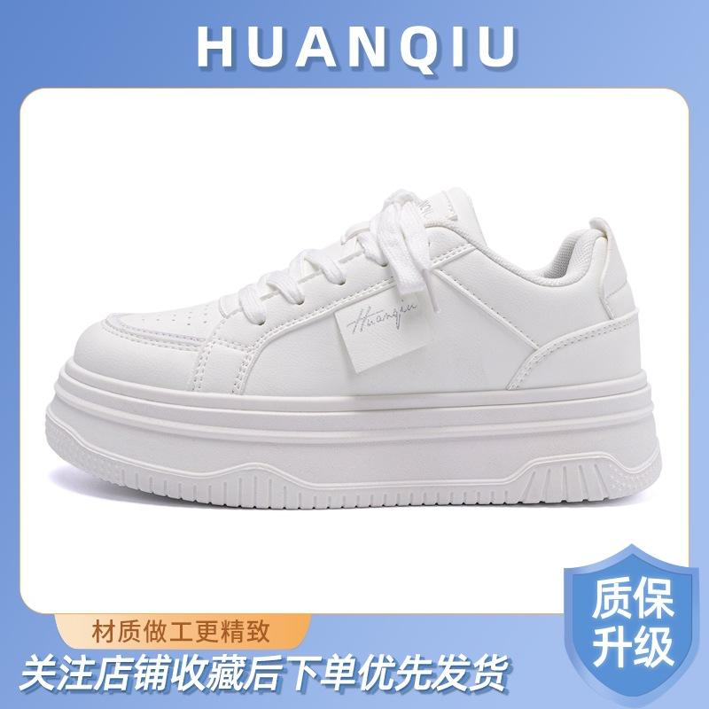 Global Student Platform White Shoes Women's ZHQ68022 Spring New Women's Shoes Trend Korean Version Heightening Casual Board Shoes