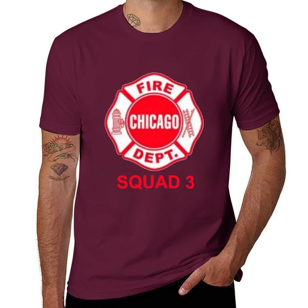 Chicago Fire Squad 3 E T-Shirt heavyweights Aesthetic clothing mens clothes