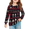 Christmas Day Girls' Long Sleeve Blouse - Round Neck Soft Waist Tunic