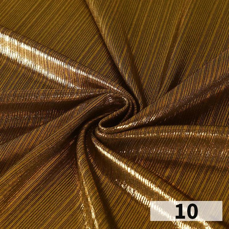 1x1.45 Meter Metallic Gliter Soft Fabric Shiny Gold Silver Fashion High Stretch Bright Silky Cloth for Diy Sewing Dress Fabrics