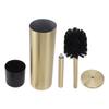 Household Toilet Brush Kit Bathroom Stainless Steel Golden Toilet Brush with Brush Holder Cylinder