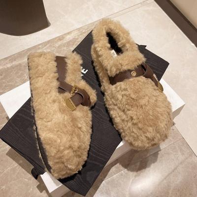 Меховые балетки женские зимние ботильоны короткие плюшевые повседневные теплые хлопковые туфли 2025 тренд зимние дизайнерские прогулочные модные ботинки женские