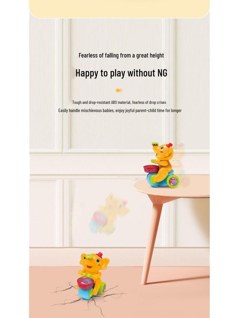 Musical Elephant Toy Motorcycle with Lights & Hovering Ball