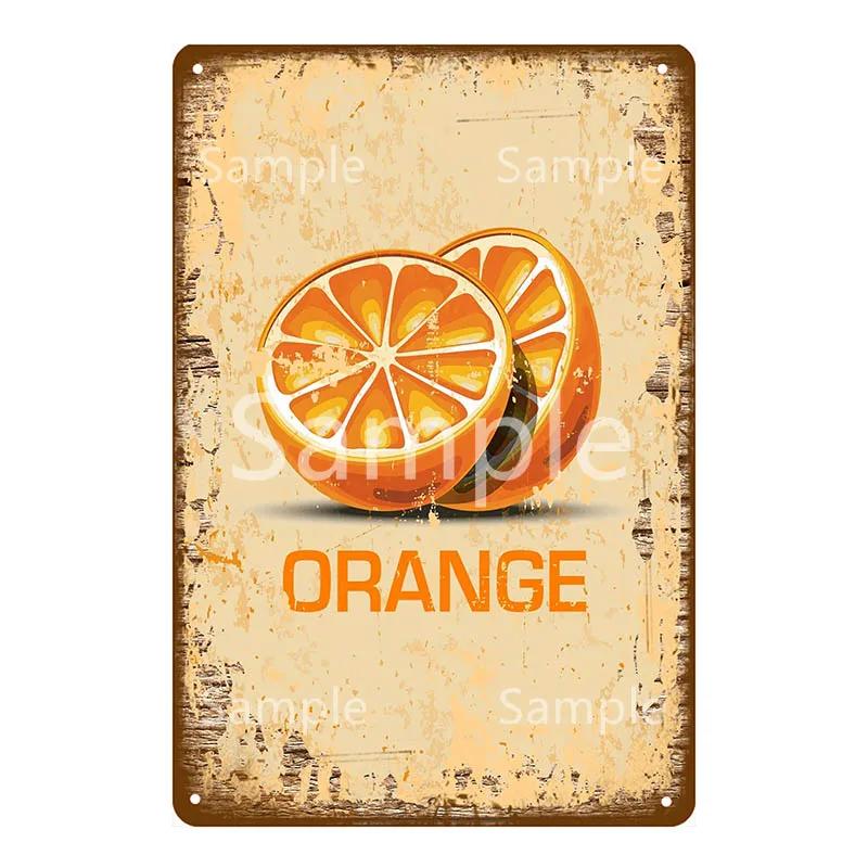 Памятная доска Thatchers Фрукты Бананы Металлическая вывеска Винтажное украшение фермы Домашний декор Наклейка на стену Магазин Живопись Постер для ресторана YL168