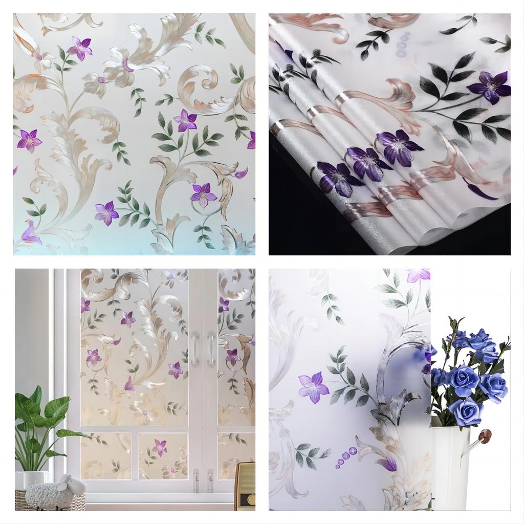 Пленка для окон, защитная пленка для окон, матовая пленка для стекла, без клея, статическая пленка для стекла, анти-УФ-наклейка для окна в ванной комнате, спальне