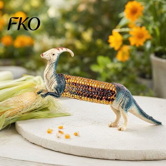 Kids Corn Holder Dinosaur Fork, with Durable PLA Handles And Stainless Steel Anti-scald Pins, Novelty Heat Protection Holders, for BBQ Picnic Parties