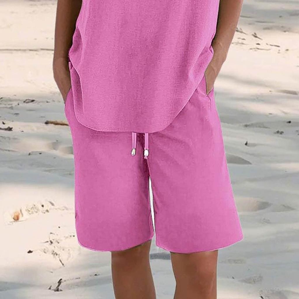 Женские повседневные летние эластичные пляжные шорты однотонные повседневные шорты
