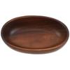Large Walnut Wood Ship Shaped Bowl Dark Brown Vintage Fruit Salad Serving Bowl for Kitchen Counter Use