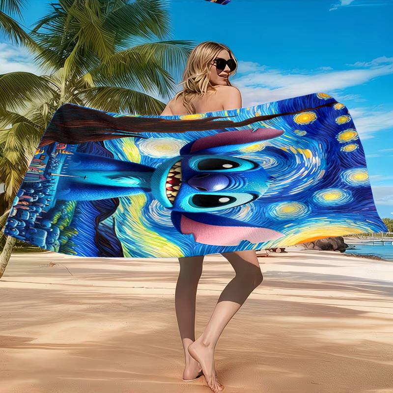 626 Experimental Artwork Printed Microfiber Beach Towel, Soft And Absorbent, Quick-Dry, Ideal for Summer Travel, Beach Essential, Swimming Pool