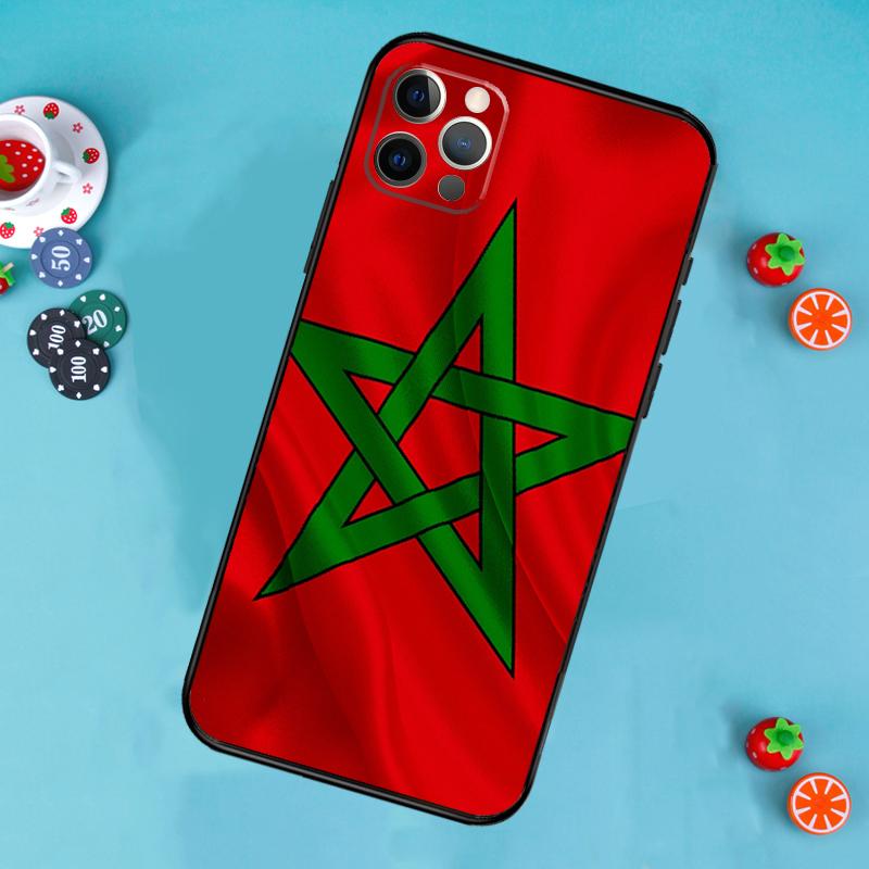 Morocco Flag Moroccan Phone Case For iPhone 17 Air 14 16 15 11 12 13 Pro Max 12 13 mini 15 16 Plus 16e Cover Funda