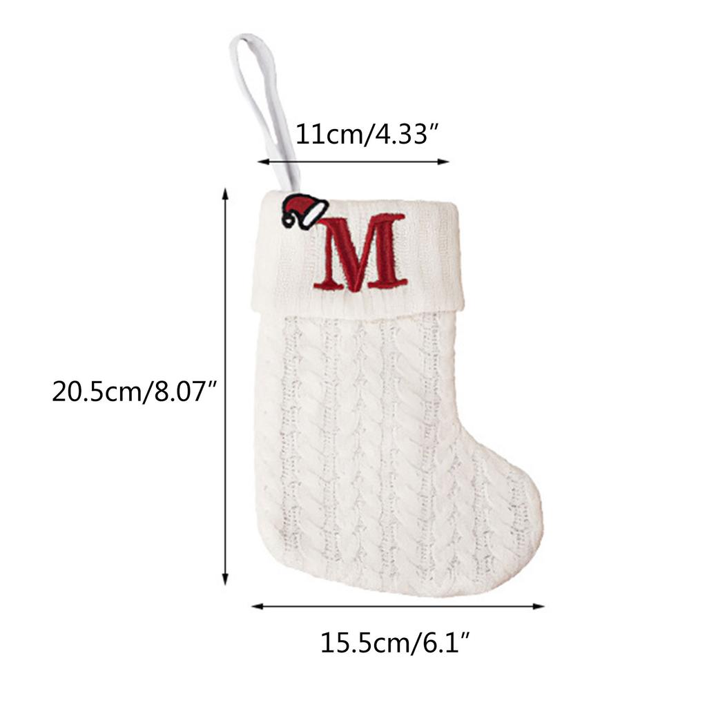 Рождественский чулок, подвесное украшение, вязание, буква, носки Санты, подвеска на рождественскую елку для дома, праздничный декор для камина