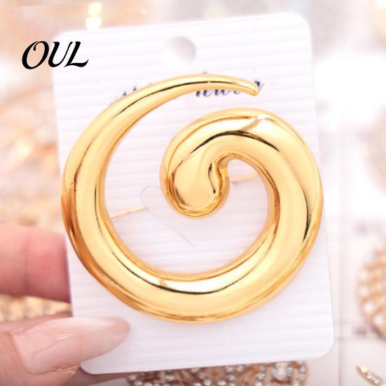 Decorative Alloy Pin Minimalist Geometric Spiral Brooch Pin, Art Badge for Men Elegant Clothing Accessory Women, Coats Suits Sweaters Scarves