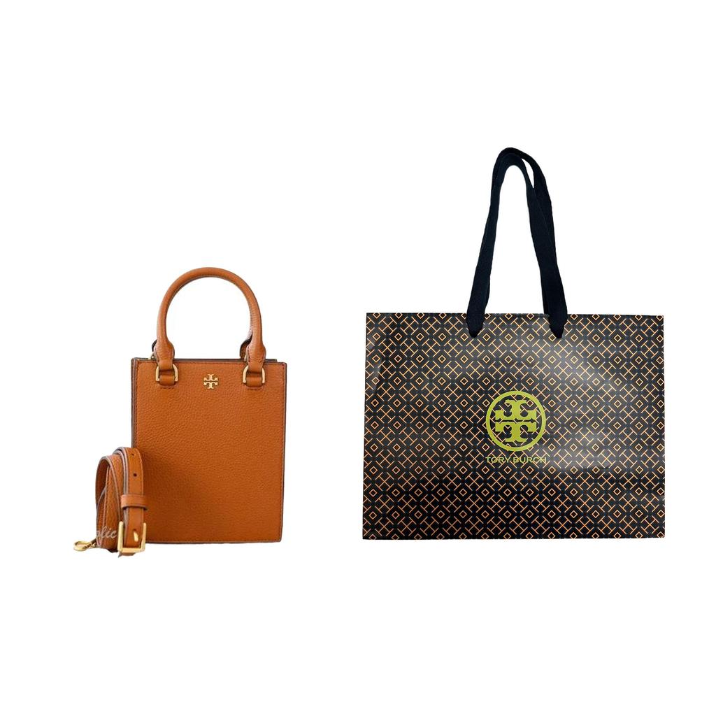 Tory Burch Blake Adjustable Detachable Shoulder Strap Leather Music Score Handbag Women handbags Brown 138274-912