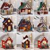 Led Wooden Christmas House Mini Xmas Snow Houses Wooden Winter Village Building Figurines Table Ornaments Holiday Party Decor