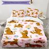 3pcs Duvet Cover Set (1*Duvet Cover + 2*Pillowcase, Without Core), Scooby Print Soft All‑Season Bedding Set, Home Bedroom Decor Gift