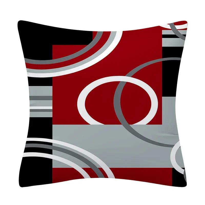 Red Black Pillow Cover Polyester Printed Abstract Cushion Case Sofa Home Decor xcm Bedroom Living Room Throw Pillowcase Gift