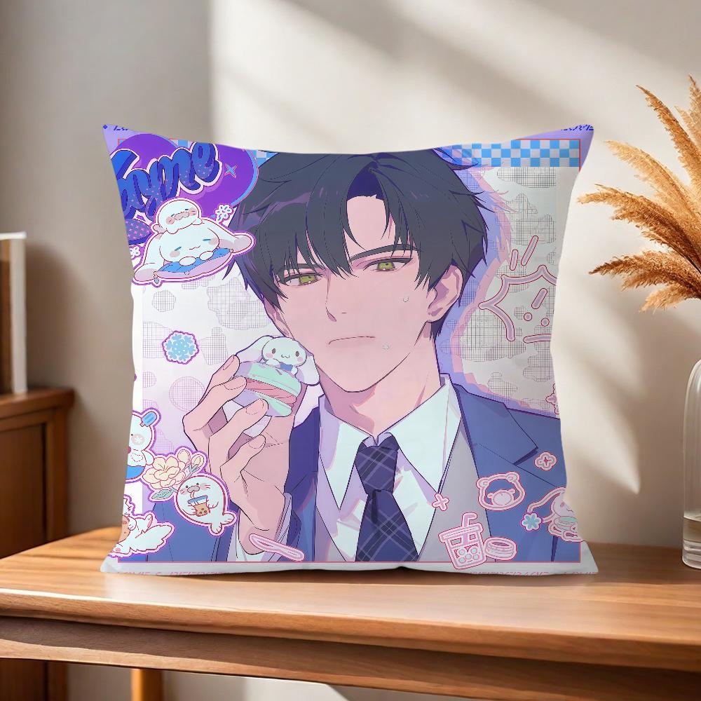 Love and Deepspace Chibi Sylus Rafayel Fanart Comfortable Soft Pillow Case for Sofa Living Room Home Decor Protective Covers