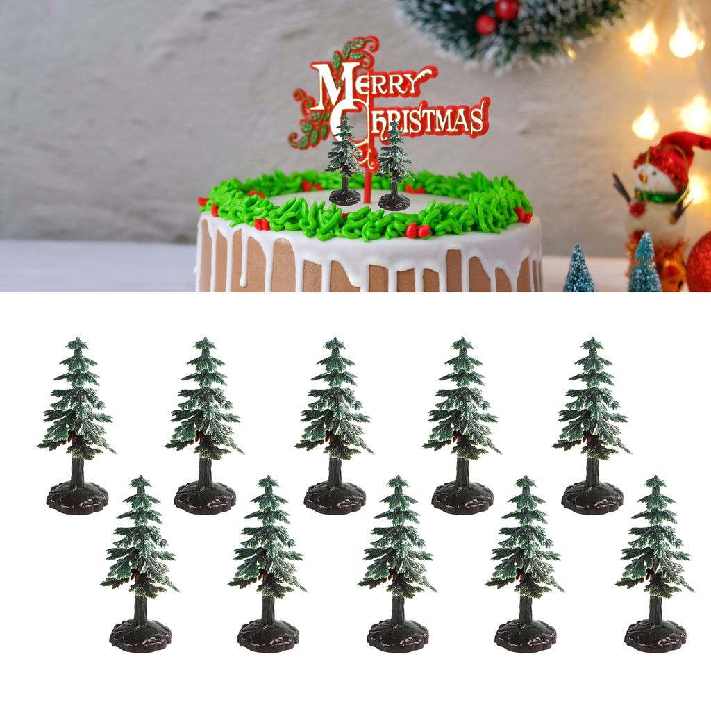 Миниатюрная рождественская елка Высокая симуляция Модель искусственной рождественской елки Украшение для торта на день рождения для