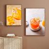 1pc Cartoon Fruit Juice Mojito Aperol Spritz Vintage Poster Self-adhesive Art Poster Waterproof Paper Sticker Wall Decor