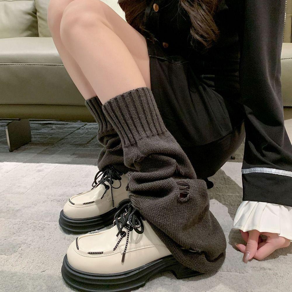 Warm Leg Warmers Knitted Thermal Leggings Boot Cover Knitted Sock Sleeves Womens Ladies Girls