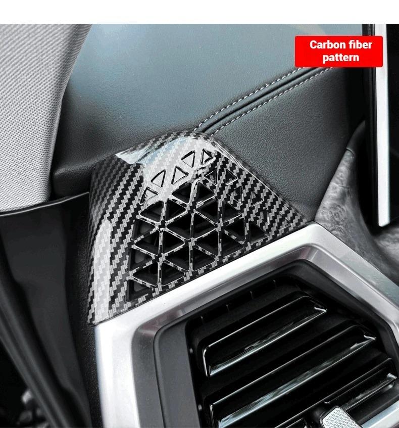 EAJN6 For BMW X5X6X7 G05 G06 G07 2023-2025ABS Carbon Fiber Car Dashboard Side Air Conditioner Outlet Vent Frame Cover Trim Accessories