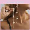 Модные серьги-цепочки с кисточками с медным покрытием, стильный дизайн с искусственным жемчугом