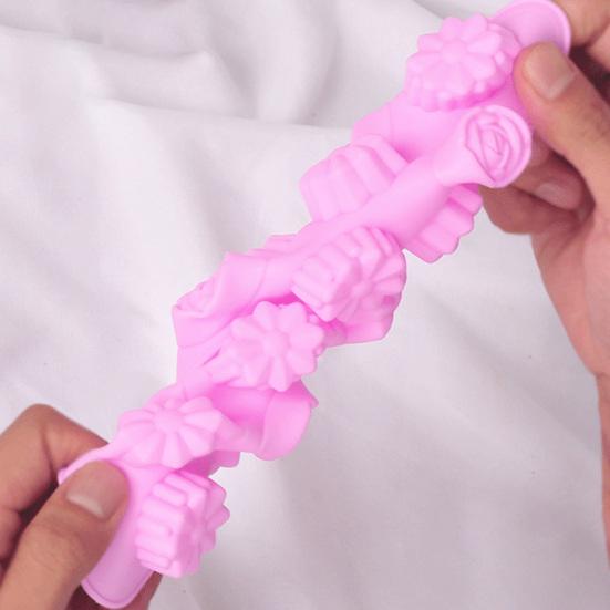 Форма для лотка для льда, 15 стереоскопических цветочных решеток, антипригарное покрытие, легкое деформирование, формы для выпечки шоколада, сделай сам, формы для решетки для льда