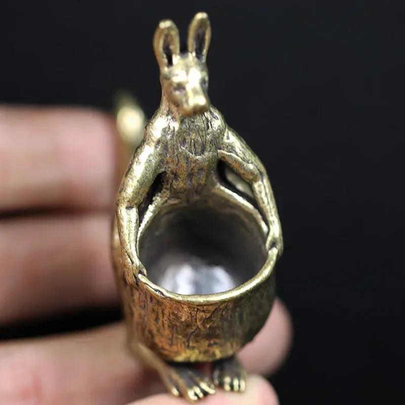 Статуэтка кенгуру из латуни, настольное украшение, ретро, медная, миниатюрная фигурка животного, украшение, подарки, домашний декор, поделки, аксессуары