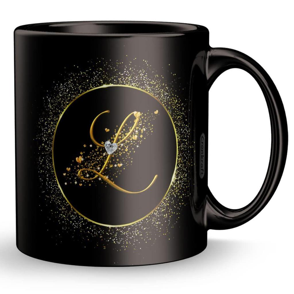 Золотая рамка с крамовой кружкой с буквенным принтом L + брелок, подарок для любви, дня рождения, жены, мужа, подруги, парня, детей, брата