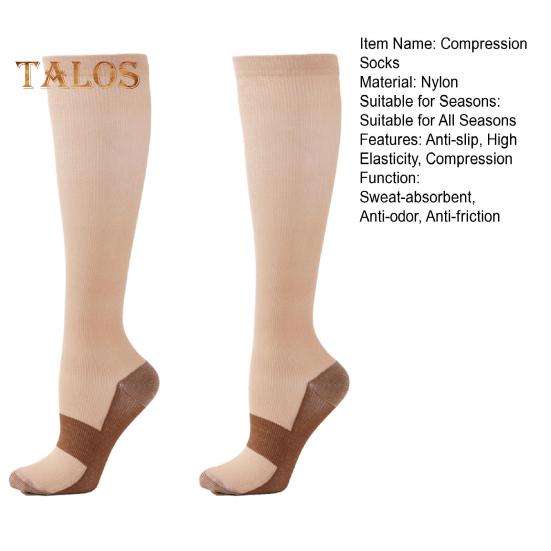 1 пара женских зимних спортивных носков, компрессионные носки для йоги, длинные, с трубкой, высокоэластичные, нескользящие, удобные, теплые носки для