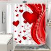 1 шт. шторка для душа на День святого Валентина в форме сердца - С крючками Водонепроницаемая Плесень-устойчивая Легко установить Моющаяся