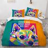 3D красочный домашний комплект постельного белья с животными, пуховый пододеяльник, 2 или 3 предмета, полноразмерный пододеяльник AU/EU/DE для украшения спальни