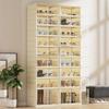 Clear Shoe Storage Cabinet Foldable 8 Layers Shoe Container Box Easy Assembly Large Size Shoe Rack with Lids Portable Shoe Rack