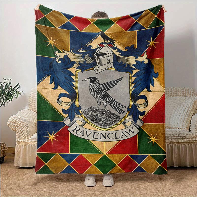 Ravenclaw House Crest Poster - Hogwarts School of Witchcraft and Wizardry DecorPrint Blanket, Soft Blanket For Sofa Office Bed And Travellin