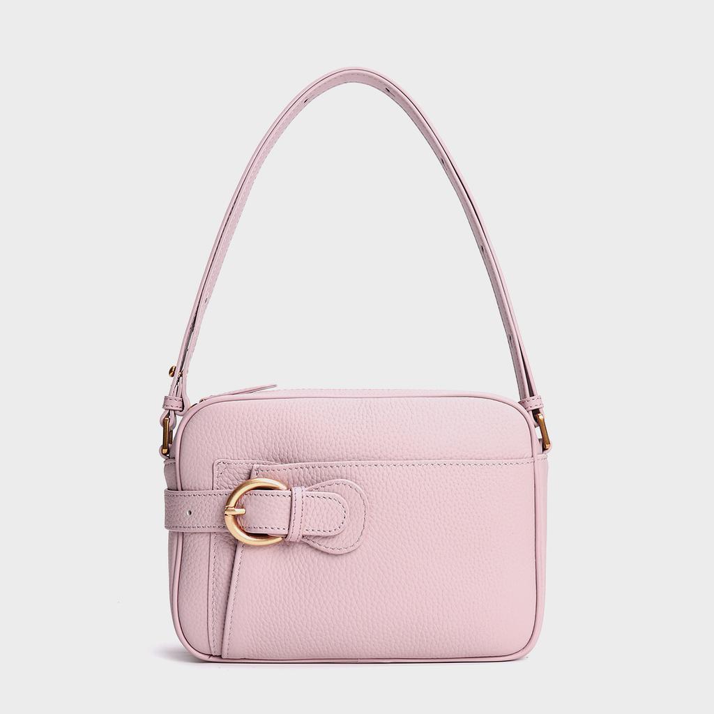 New first-layer cowhide solid color commuter small leather women's bag high-end simple portable shoulder bag